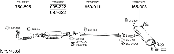 Sistema de gases de escape Kia SPORTAGE II