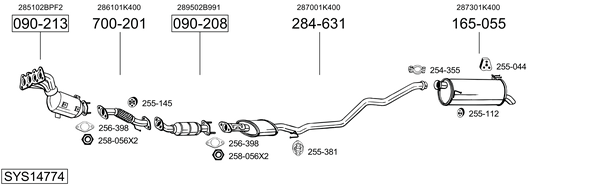 Sistema de gases de escape Hyundai ix20