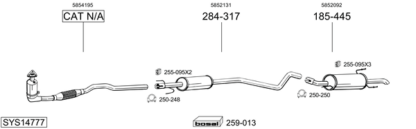 Sistema de gases de escape Opel ASTRA G Estate