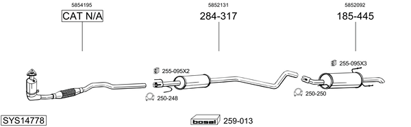 Sistema de gases de escape Opel ASTRA G Estate Van