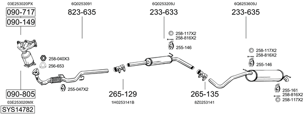 Sistema de gases de escape Seat IBIZA III