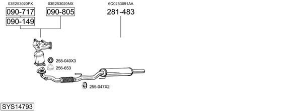 Sistema de gases de escape Skoda RAPID