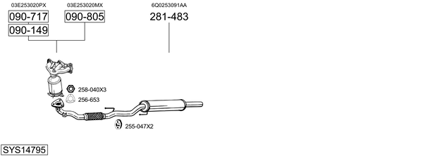 Sistema de gases de escape Skoda RAPID Spaceback