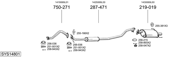 Sistema de gases de escape Suzuki SWIFT IV