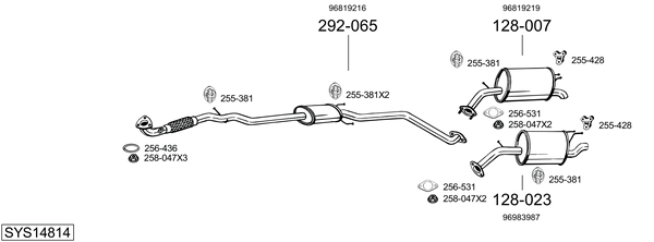 Sistema de gases de escape Chevrolet SPARK
