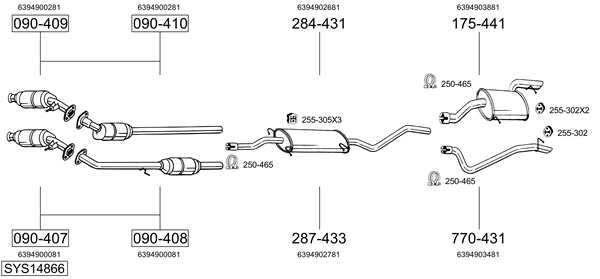 Sistema de gases de escape Mercedes-Benz VITO Bus