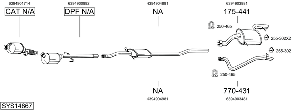 Sistema de gases de escape Mercedes-Benz VITO Bus