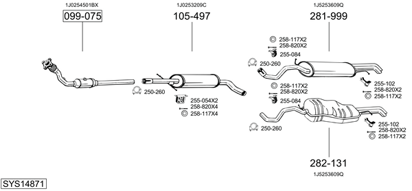 Sistema de gases de escape Seat TOLEDO II