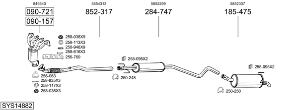 Sistema de gases de escape Opel ASTRA H Saloon