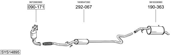 Sistema de gases de escape Peugeot 2008 I