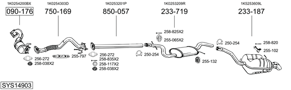 Sistema de gases de escape Vw GOLF V Variant
