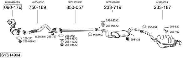 Sistema de gases de escape Vw GOLF V Variant