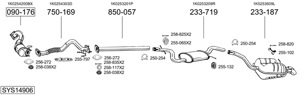 Sistema de gases de escape Vw JETTA III