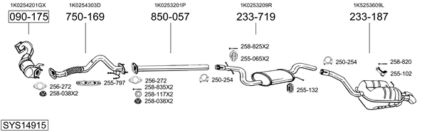 Sistema de gases de escape Vw GOLF V Variant