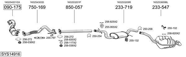 Sistema de gases de escape Vw GOLF VI Variant