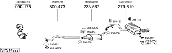 Sistema de gases de escape Vw TIGUAN