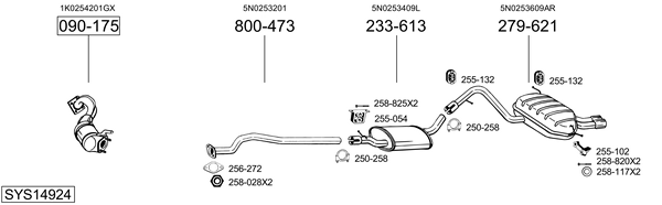 Sistema de gases de escape Vw TIGUAN
