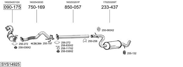Sistema de gases de escape Vw TOURAN