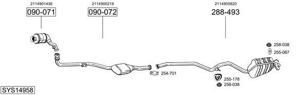 Sistema de gases de escape Mercedes-Benz E-CLASS