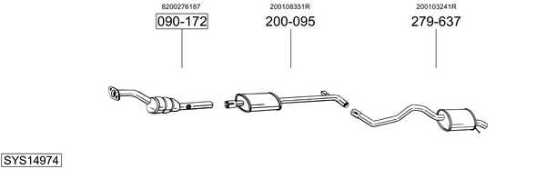 Sistema de gases de escape BOSAL SYS14974