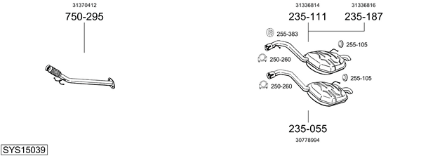 Sistema de gases de escape Volvo S80 II
