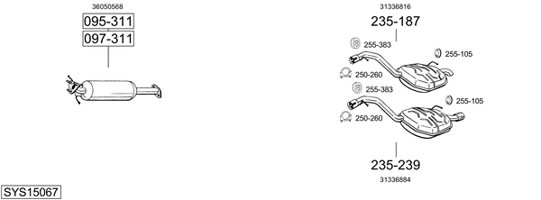 Sistema de gases de escape Volvo XC70 II