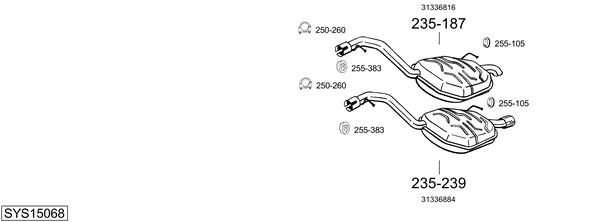 Sistema de gases de escape Volvo XC70 II