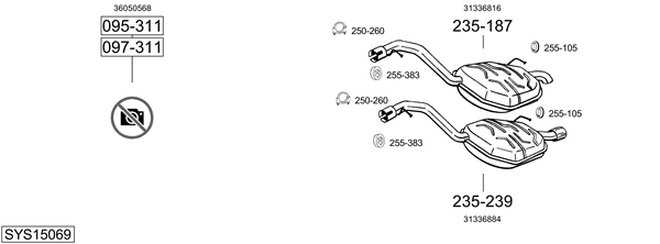 Sistema de gases de escape Volvo XC70 II