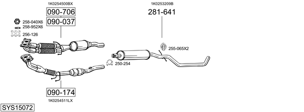 Sistema de gases de escape Audi A3 Sportback