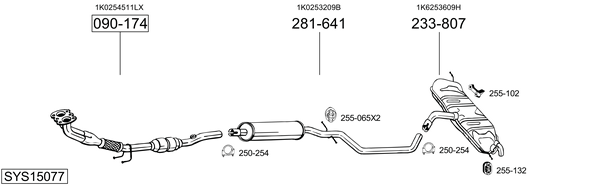 Sistema de gases de escape Vw GOLF VI