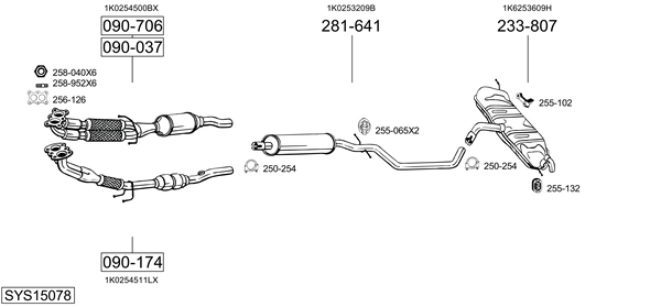 Sistema de gases de escape Vw GOLF PLUS V