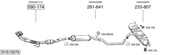 Sistema de gases de escape Vw GOLF PLUS V