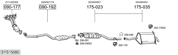 Sistema de gases de escape Mercedes-Benz C-CLASS T-Model