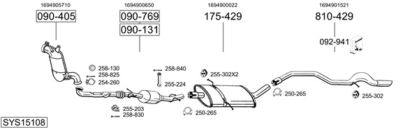 Sistema de gases de escape Mercedes-Benz A-CLASS