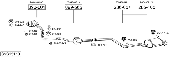 Sistema de gases de escape Mercedes-Benz C-CLASS T-Model