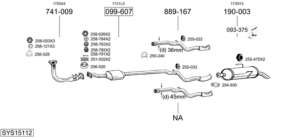 Sistema de gases de escape Peugeot 106 II