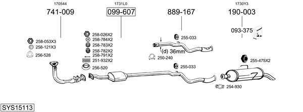 Sistema de gases de escape Peugeot 106 II