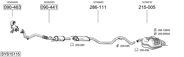 Sistema de gases de escape Saab 9-3