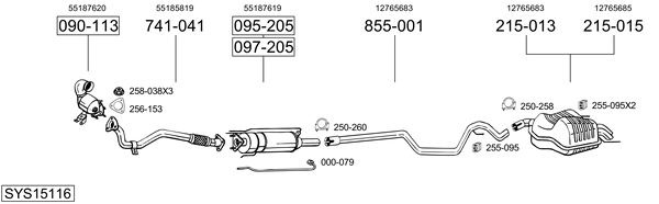 Sistema de gases de escape Saab 9-3