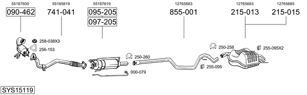 Sistema de gases de escape Saab 9-3