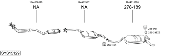Sistema de gases de escape Mercedes-Benz 124 Coupe