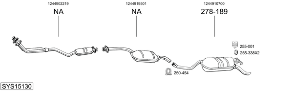Sistema de gases de escape Mercedes-Benz 124 Coupe