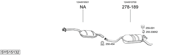 Sistema de gases de escape Mercedes-Benz 124 Coupe