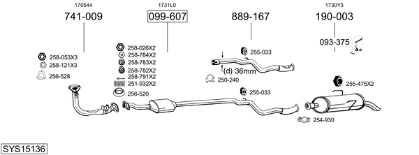 Sistema de gases de escape Peugeot 106 Van II Hatchback Van