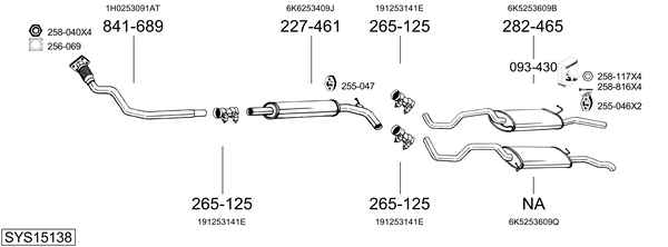 Sistema de gases de escape Seat CORDOBA