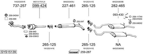 Sistema de gases de escape Seat CORDOBA