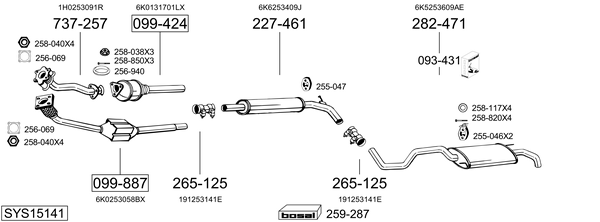 Sistema de gases de escape Seat CORDOBA