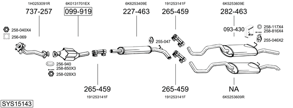 Sistema de gases de escape BOSAL SYS15143