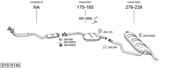 Sistema de gases de escape Mercedes-Benz 124 T-Model