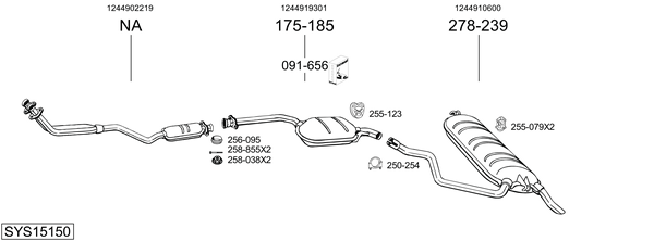 Sistema de gases de escape Mercedes-Benz 124 T-Model